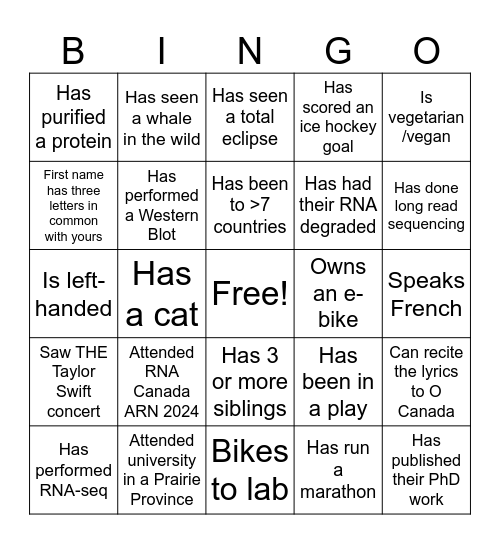 Jan 20 RNA Club BINGO Card