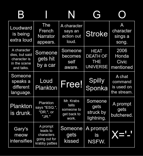 AI Sponge Rehydrated Bingo Card