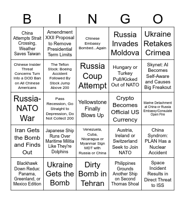 Let's Just Survive 2025 Bingo Card