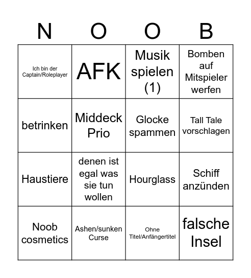 Open Crew Bingo 2.0 Bingo Card