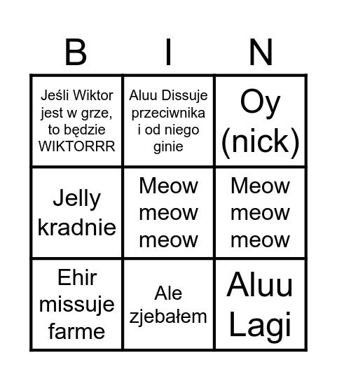 LOL bingo Card