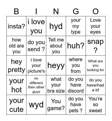 GUY QUESTIONS Bingo Card