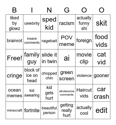 Insta Reels Bingo More Bingo Card