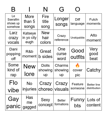 New katseye album wants Bingo Card