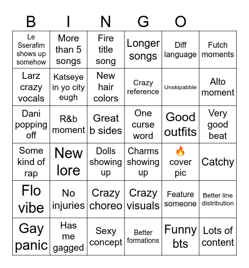 New katseye album wants Bingo Card