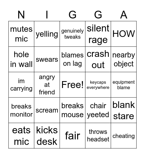 ningo bingo Card
