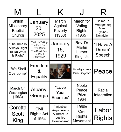 MLK BINGO Card