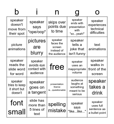m2 bday presentations bingo 2025 Bingo Card
