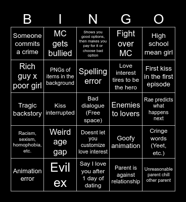 Episode bingo Card