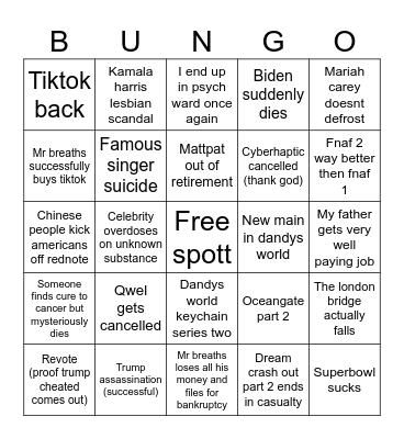 2025 bingo Card