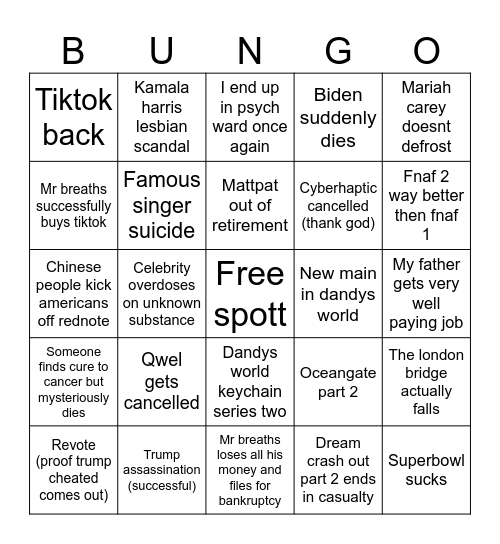 2025 bingo Card