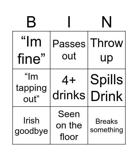 Griff bingo Card