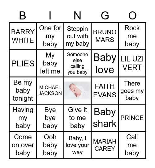 Baby Song BINGO Card