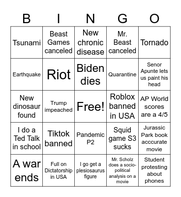 2025 Bingo Card