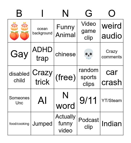 instagram reels bingo Card