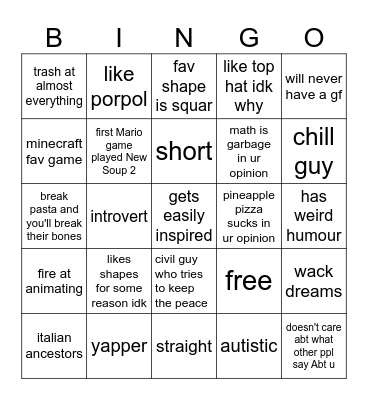 box bingo Card