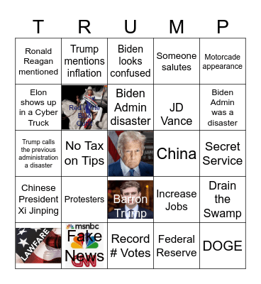 Inauguration Bingo Card