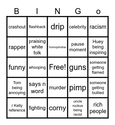 Boondocks Bingo Card