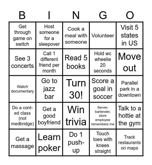 Varsha 2025 bingo Card