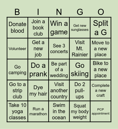 2025 Bingo Card