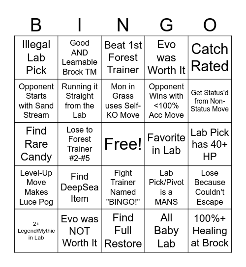 Kaizo Bingo Card