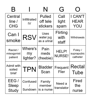 Med Tele Bingo Card
