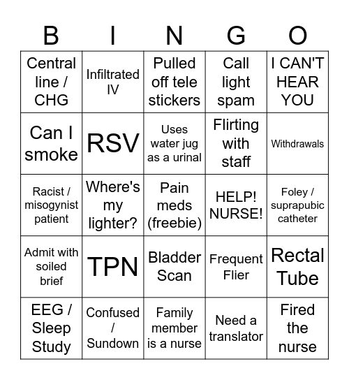 Med Tele Bingo Card