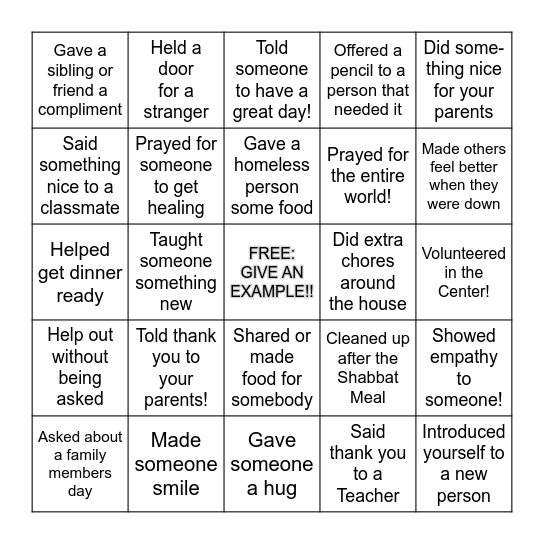 The Power of Sharing Bingo Card