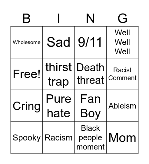 Insta Bingo Card