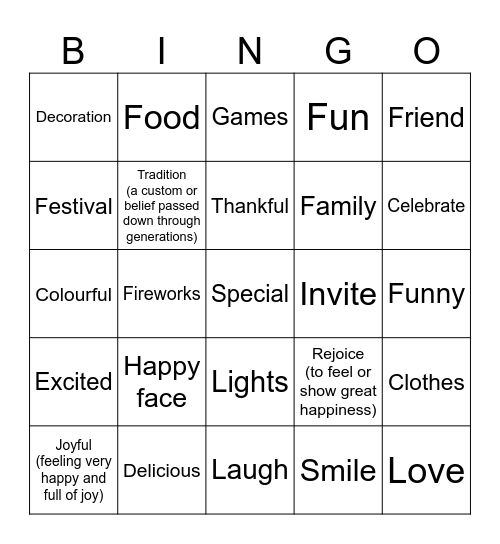CELEBRATIONS (II) Bingo Card