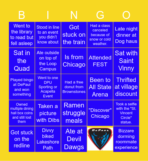 Ice Breaker DPU Bingo Card
