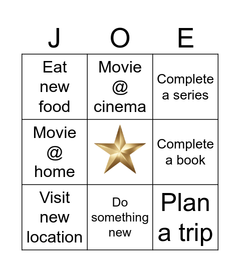 MONTHLY BINGO Card