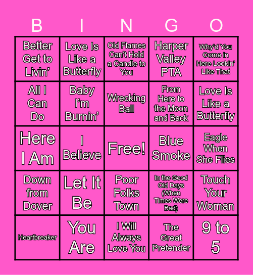 Dolly Parton Bingo! Bingo Card