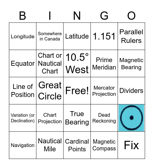 Maritime Navigation Bingo Card