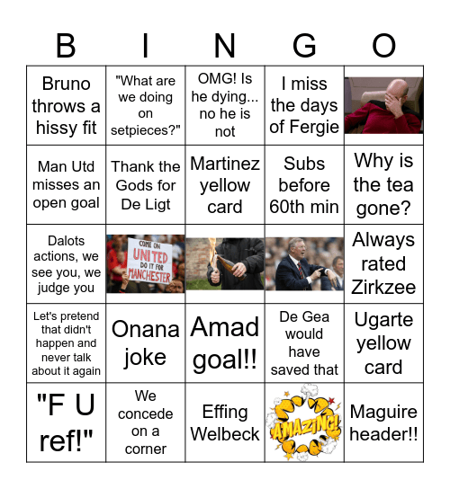 Man Utd vs Brighton Bingo Card