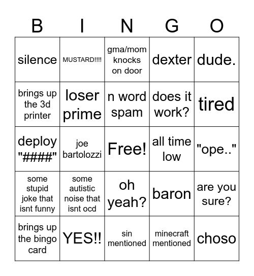 mug prediction Bingo Card