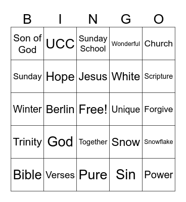 Winter Bingo Card