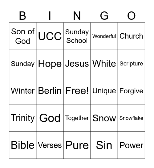 Winter Bingo Card
