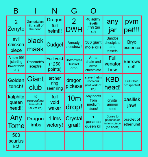 Epic naps Bingo Card