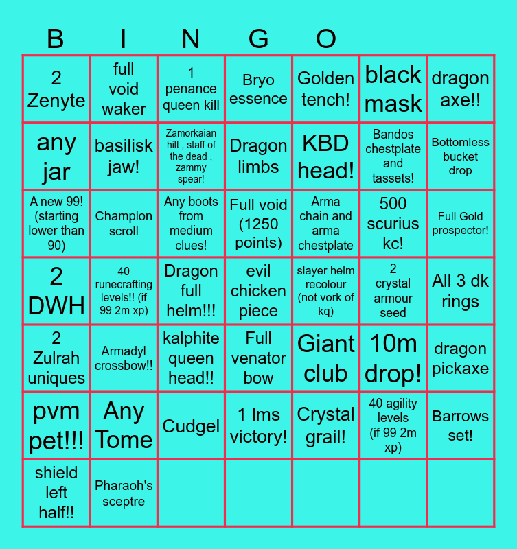 Epic naps Bingo Card