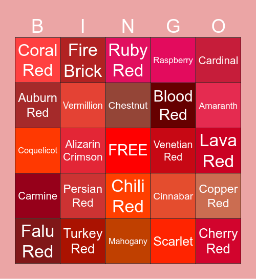 Red Bingo Card