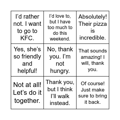 BINGO Card