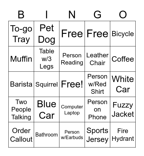 Starbucks Bingo Card
