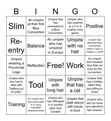 Blue Bingo #1 - EN Bingo Card