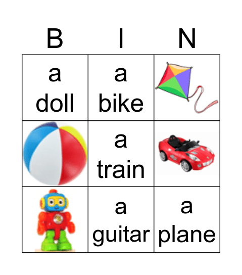 TOYS Bingo Card