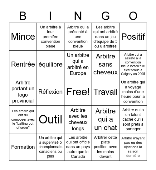 Bingo Bleu #1 - FR Bingo Card