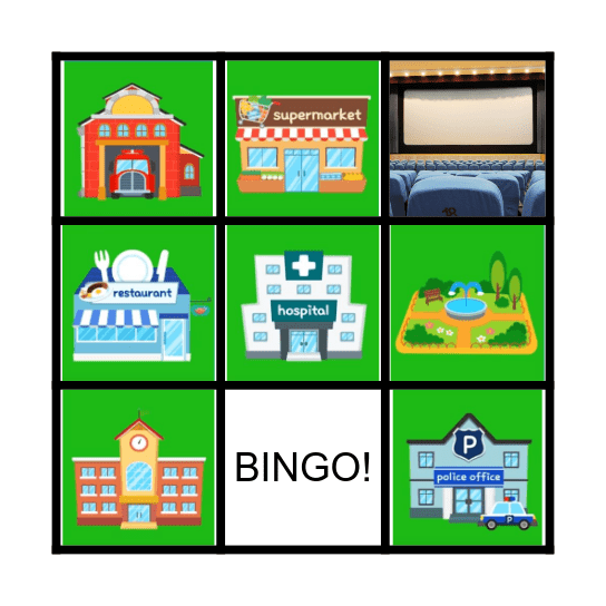 Places in town Bingo Card
