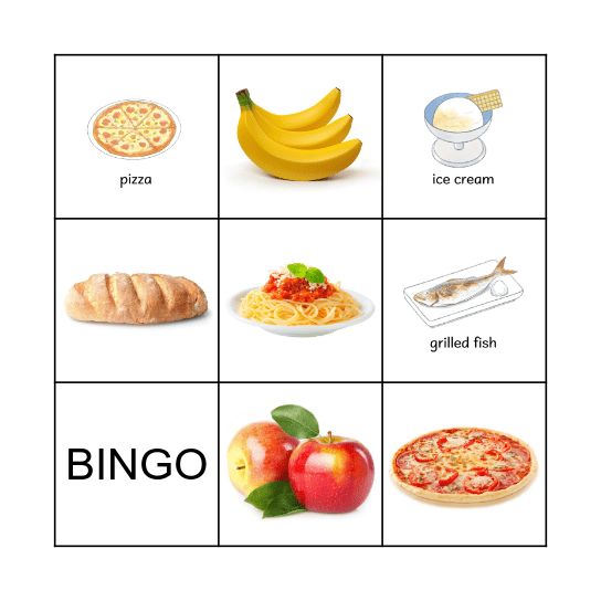 FOOD Bingo Card