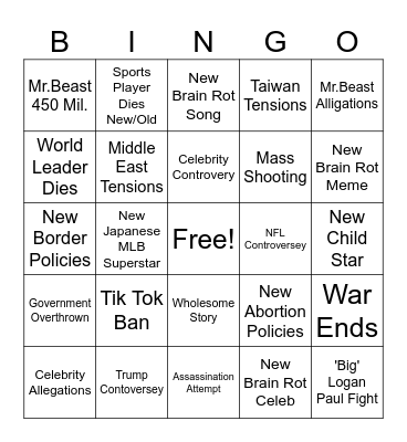 2025 Bingo Card