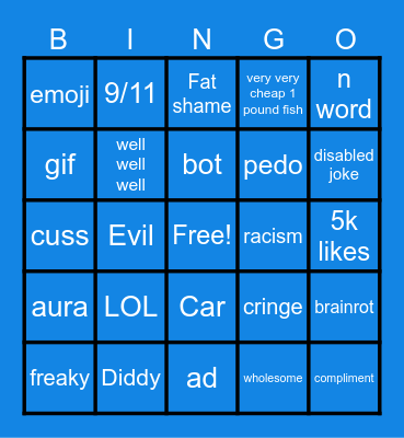 IG Comment Bingo Card